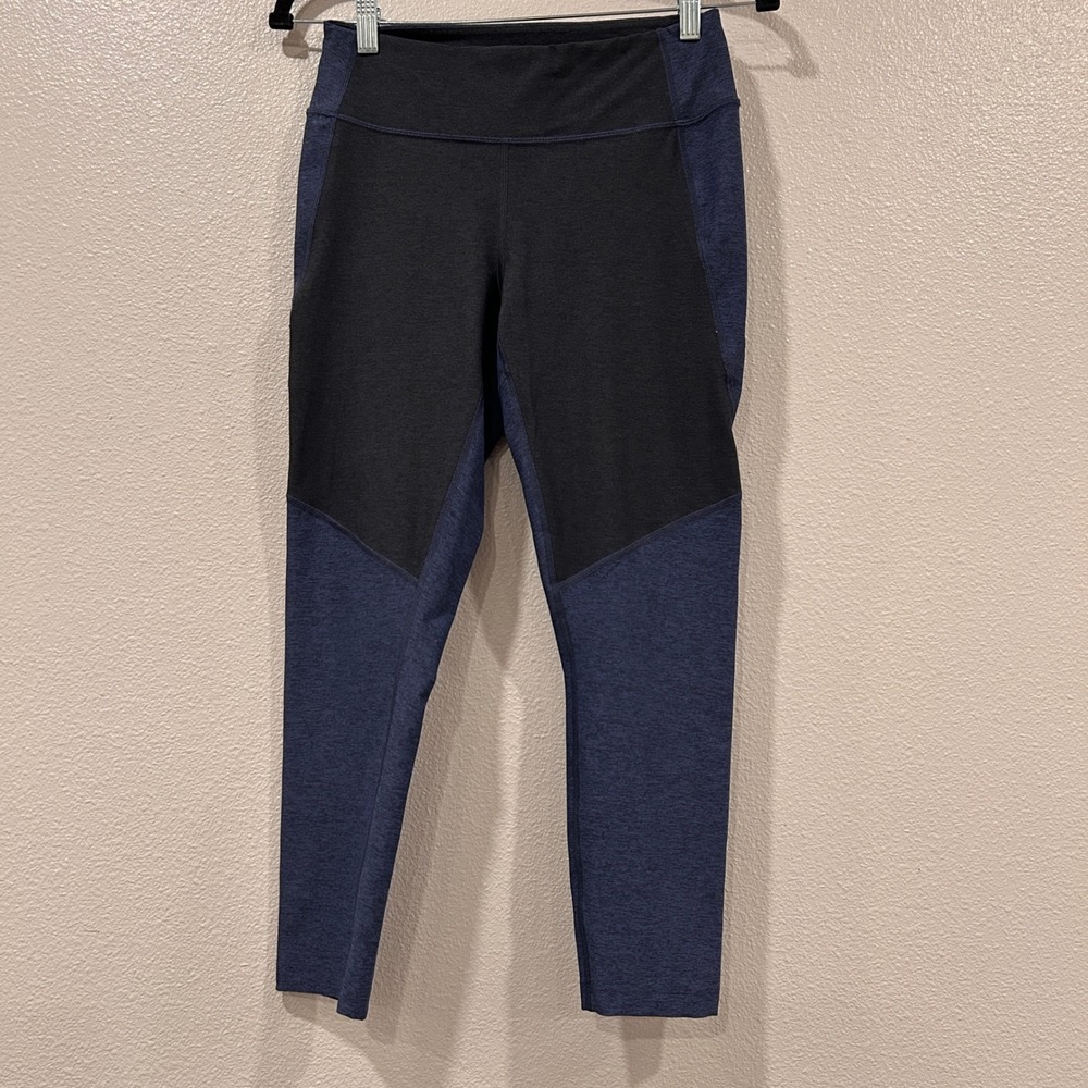 Outdoor Voices TechSweat Colorblock Leggings Navy Blue Black Womens Size M